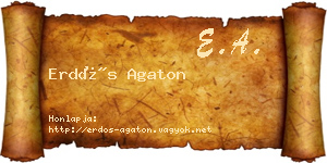 Erdős Agaton névjegykártya