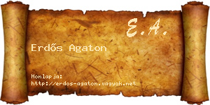 Erdős Agaton névjegykártya